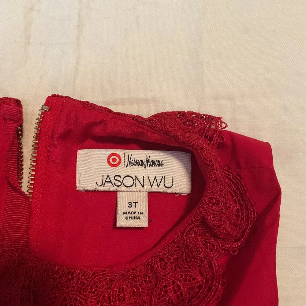 Jason Wu Neiman Marcus x Target Girls Dress 3T Red Holiday Party Lace Collar Bow